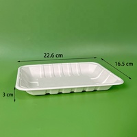 Plateau d'emballage alimentaire personnalisé biodégradable Paquet de récipient alimentaire en bagasse Assiette à vaisselle en pâte à papier
