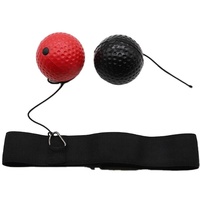 Vente en gros, rouge, noir, personnalisé, haute vitesse, jeu de balles réflexes de boxe avec bandeau