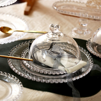 Europese Creatieve Kralen Glazen Snackplaat Gedroogd Fruit Brood Cake Tray Dessert Servies Servies Set