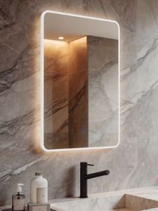 Espejo de Pared LED Minimalista <span class=keywords><strong>Mebo</strong></span> con Luz Interior Brillante, Borde y Halo Luminosos, Atenuador Táctil, con Certificación CE para Baño - Product Image 4