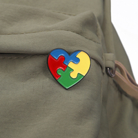 Broches en émail pour la sensibilisation à l'autisme, broches de puzzle colorées, badge de santé psychologique, bijoux cadeau pour les amis