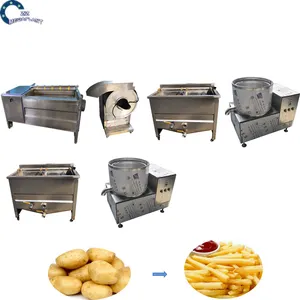 Megaplant Scale Semi Automatic French Fries Production Line Frozen Potato Flakes Chips Processing Plant Making Machines For Sale