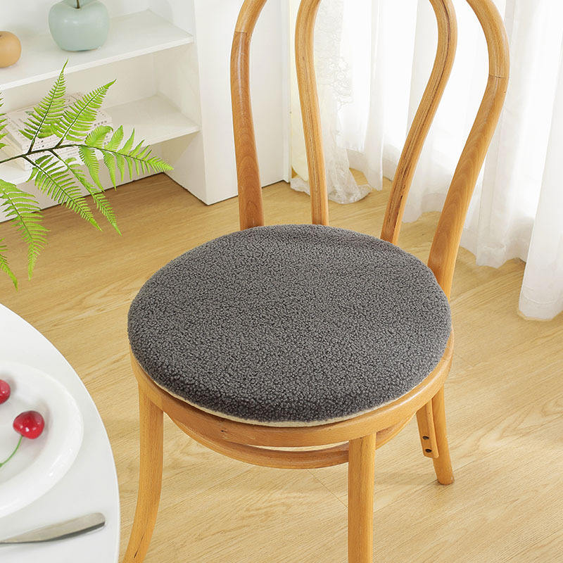 เบาะรองนั่งขนแกะทรงกลม - สีเทาเข้ม