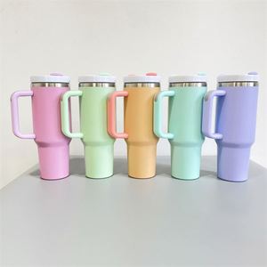 Vaso Térmico de Viaje de 40 Oz H2.0 en Colores Pastel para Sublimación, con Asa Deportiva, Tapa y Pajita - Product Image 4