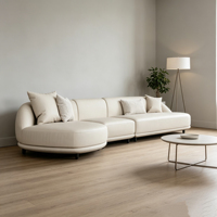 Ensemble de canapé-lit moderne en cuir véritable de haute qualité, écologique, durable, forme carrée, rembourré en éponge, pour appartement de luxe, réception, salon