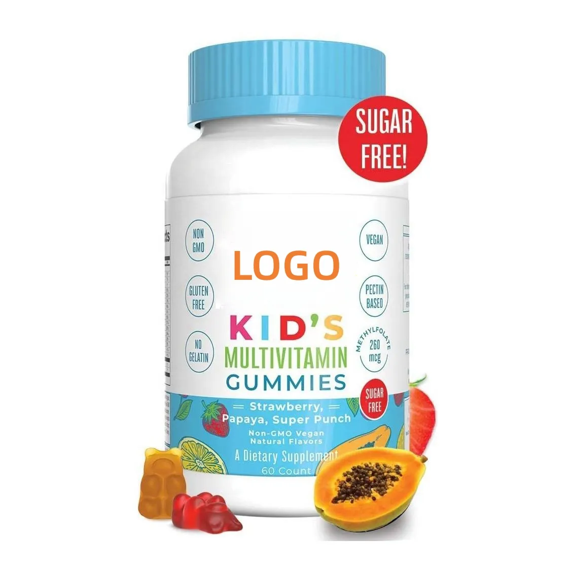 Direct Factory Sale Sugar free kids gummy vitamins multivitamin gummy candy fruit favor Boost immunity