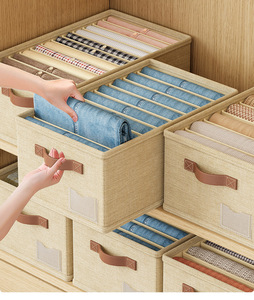 Organisateur de <span class=keywords><strong>tiroir</strong></span> de placard rectangulaire pliable et réglable, moulé par injection, gain de place, boîte de rangement divisée pour vêtements, durable - Product Image 3