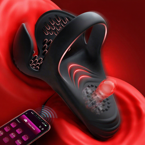 Estimulador <span class=keywords><strong>Testicular</strong></span> Masculino, <span class=keywords><strong>Anillo</strong></span> Vibrador para Ejercicios de Pene y Entrenamiento del Glande con Control por Aplicación, Bloqueo para Retrasar la Eyaculación - Product Image 3