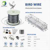 Répulsif anti-oiseaux en fil d'acier inoxydable 304 Jinglong, écologique, garantie 8 ans, pour 50-100 m²
