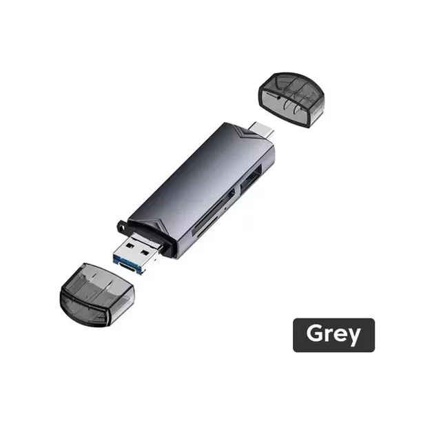 Card Reader OTG Adapter 6-in-1 USB 3.0 Type-C/Micro USB/USB to TF SD U-Disk Memory Card Reader for Phone & Laptop