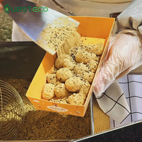 Boîte à collation jetable en papier kraft brun de qualité alimentaire pour la vente en gros, emballage à emporter pour pâtisserie, éclair, dessert