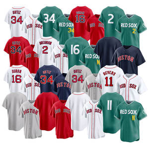 Maglie da Baseball Cucite Nuove 2026 all'Ingrosso Economiche - Maglia Personalizzata Squadra Americana Boston - Tutti i Giocatori: 2 Bregman, 11 Devers, 34 Ortiz - Product Image 1