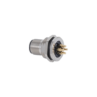 Connecteur circulaire automobile M12 4P 90 degrés en aluminium et laiton, contact IP67, pour carte de circuit imprimé