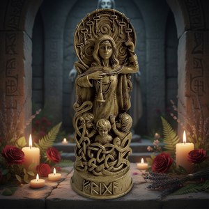 Statuette Personalizzate per Altare Pagan, Figurina di Frigg in Resina, Scultura <span class=keywords><strong>della</strong></span> Dea <span class=keywords><strong>della</strong></span> <span class=keywords><strong>Mitologia</strong></span> Norrena, Stile Legno, Decorazione per Casa, Regali, Libreria - Product Image 5