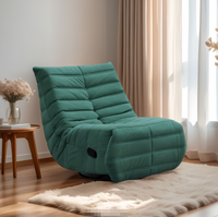Fauteuil inclinable pivotant STG moderne en similicuir noir mat de luxe avec cadre métallique extensible pour salon