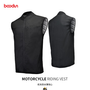 เสื้อกั๊กมอเตอร์ไซค์แบบไม่มีแขนสำหรับผู้ชาย BaoDun สีดำ กันน้ำ แห้งเร็ว ระบายอากาศได้ดี ผลิตจากโพลีเอสเตอร์ สำหรับขี่มอเตอร์ไซค์ - Product Image 2