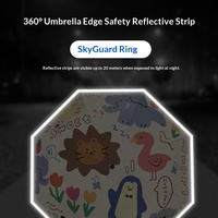 Parapluie de sécurité anti-choc pour enfants, motif animalier de dessin animé, baleines en fer, parapluie spécial pour les écolières du primaire