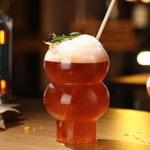 Tasse à Cocktail <span class=keywords><strong>en</strong></span> <span class=keywords><strong>verre</strong></span> borosilicaté transparent résistant aux hautes températures tasse à boissons <span class=keywords><strong>en</strong></span> forme de <span class=keywords><strong>gourde</strong></span> pour jus boisson froide Cocktail - Product Image 3