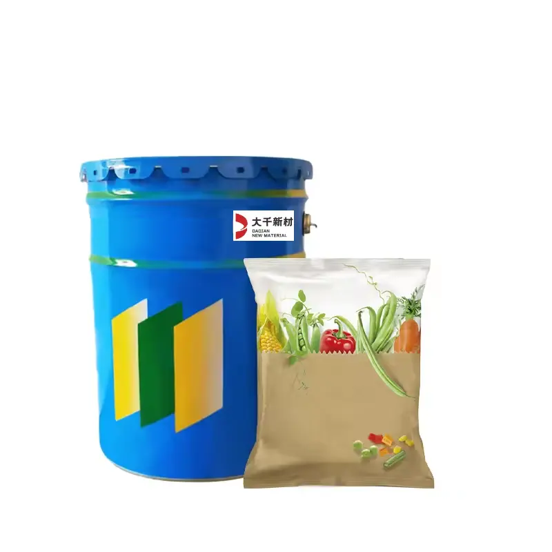 Adhesivo laminado para bolsas de alimentos Adhesivo de poliuretano para paquetes de alimentos Embalaje suave de película gruesa de polietileno