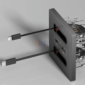 Boente 86*86mm ổ cắm nhà phổ USB comfiguration sét & Type-C cáp điện tường Ổ cắm điện với USB A + C - Product Image 2