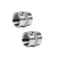 Adaptateur fileté en acier inoxydable 1/2 BSP femelle-femelle sur mesure - Connecteur pour eau, gaz, huile, carburant