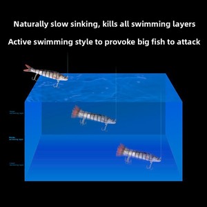 เหยื่อปลอม SWORDFISH JM024 ขนาด 13.6 ซม. น้ำหนัก 18.7 กรัม ผลิตจากวัสดุ ABS เหมือน<span class=keywords><strong>ปลา</strong></span>จริง สำหรับตก<span class=keywords><strong>ปลา</strong></span><span class=keywords><strong>คา</strong></span><span class=keywords><strong>ร์</strong></span>พ <span class=keywords><strong>ปลา</strong></span>กะพง 8 ท่อน แบบหลายข้อต่อ รูปทรง<span class=keywords><strong>ปลา</strong></span>ขนาดกลาง สำหรับตก<span class=keywords><strong>ปลา</strong></span>ในแม่น้ำ - Product Image 2