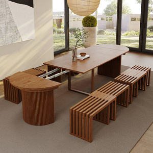 <span class=keywords><strong>Mesa</strong></span> de <span class=keywords><strong>Comedor</strong></span> <span class=keywords><strong>Extensible</strong></span> Rectangular de Madera Maciza de Alta Gama, de 1m a 3m, <span class=keywords><strong>para</strong></span> Varias <span class=keywords><strong>Personas</strong></span>, Venta Directa de Fábrica - Product Image 1
