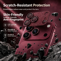 Protection d'objectif photo en cuir grainé, anti-empreintes digitales, couverture intégrale AR AF pour iPhone 18 Pro / 18 Pro Max 17