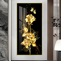 Peinture abstraite de luxe sur toile, nature morte en cristal et porcelaine, avec cadre en alliage d'aluminium, art mural pour salon et décoration intérieure