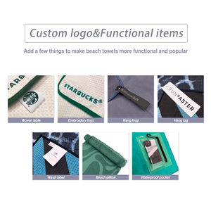 Toalla de playa sin arena de microfibra de secado rápido impresión personalizada toallas de camping de playa portátiles de plástico reciclado - Product Image 5