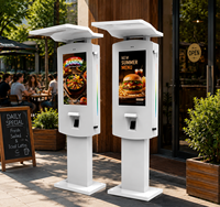 Terminal Táctil de Pie para Exteriores con Android IP65, Impresora Térmica Integrada, Kiosco de Autoservicio para Catering y Pedidos en Ascensores