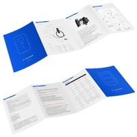 Brochure pliée en trois parties personnalisable noir et blanc avec impression manuelle sur papier couché