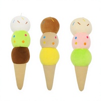Tsubomi Marteau de massage en peluche en tissu polyester et coton PP, motif crème glacée de dessin animé, innovant, amusant et mignon, jouet animal