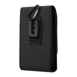 Étui de ceinture multifonctionnel pour homme à double couche en nylon avec clip de ceinture, porte-cartes et étui de téléphone en cuir - Product Image 5