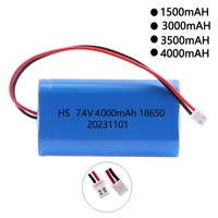 Pack de batteries 7,4 V 18650 2S Lifepo4 1500 mAh-4000 mAh Batterie lithium-ion rechargeable Prise Plusieurs options de capacité
