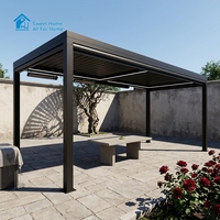 Pergola autoportante en aluminium écologique Sweet Home avec toit rétractable motorisé à lames orientables pour extérieur, au design épuré