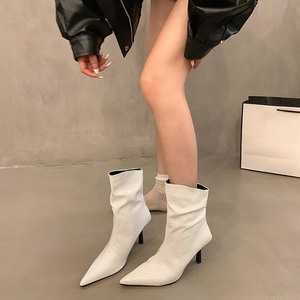 <span class=keywords><strong>Botines</strong></span> Cortos de Tacón Alto con Punta en Charol Rojo, Primavera Otoño 2025, Nuevo Tacón Delgado, Aumenta la Estatura, Moda <span class=keywords><strong>para</strong></span> <span class=keywords><strong>Mujer</strong></span> - Product Image 4