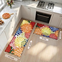 Tapis de cuisine moderne minimaliste en mousse PVC florale, anti-fatigue, antidérapant, lavable, imperméable, rembourré, épaisseur 5 mm, antidérapant