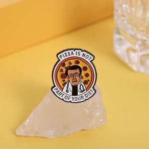 <span class=keywords><strong>Pizza</strong></span> ne fait pas partie de l'alimentation émail broche dessin animé hommes médecin alimentation saine broche en métal revers Badge bijoux cadeau pour les amis - Product Image 3