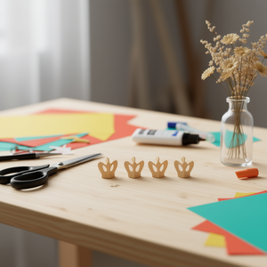 Accessorio Corona in Legno Ilan 22mm 16pz per Decorazioni Artigianali - Product Image 2