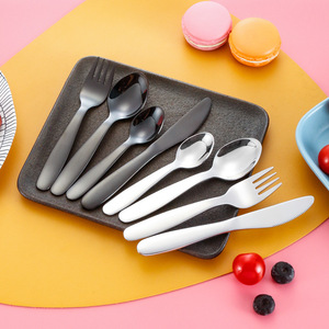 Reusable Food Grade 304 Stainless Steel <strong>Children</strong> <strong>Flatware</strong> <strong>Set</strong> Baby Knife Spoon and Forks Household Eating Spoon Kids Cutlery <strong>Set</strong> - Product Image 3