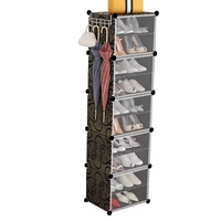 Zapatero de Plástico Extensible y Portátil Moderno, Mueble para Sala de Estar, Uso en Hogar, Hotel, Hospital y Almacén