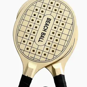 Beach Tennis Racket Wholesale Promotional Wooden Handle Wooden Racket