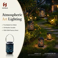 Lámpara Solar de Jardín, Lámpara Colgante para Exteriores, Lámpara Decorativa de Metal con Proyección de Mandala, para Patio y Jardín