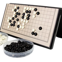 Ensemble de table de jeu d'échecs chinois magnétique 10*10 pouces pliable ensemble de jeu d'échecs en plastique de voyage Weiqi pour enfants adultes jeu de société