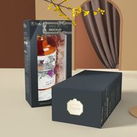 Luxury Custom Recyclable Made Champagne Boxes Rigid Cardboard Paper Whisky Alcohol Wine Glass Bottle Gift Box Packaging
