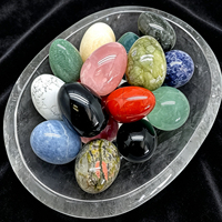 Œuf en cristal poli en matériaux naturels mélangés, motif élégant, pour la décoration intérieure, collection, cadeau, décoration de bureau, éveil des enfants, vente en gros