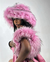 Hot Sale Chapeau Bob Designer Moelleux en Fausse Fourrure de Renard Longue Couleurs Vison pour Femmes et Filles Hiver