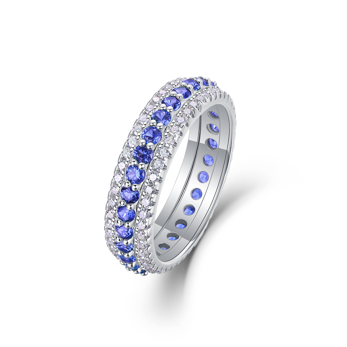 Moissanite + diamant Lad bleu + R13966