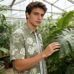 Kemeja Pria Retro Motif Bunga Cetak Digital Gaya Hawaii Kerah Tinggi Lengan Pendek Model Terbaru Musim Panas Kasual Ukuran Plus 6XL 2XL 3XL - Product Image 1